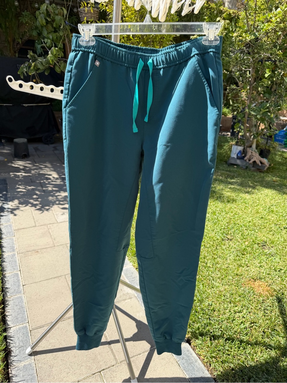 Figs Men's Teal Jogger Pants with Teal Drawstring
